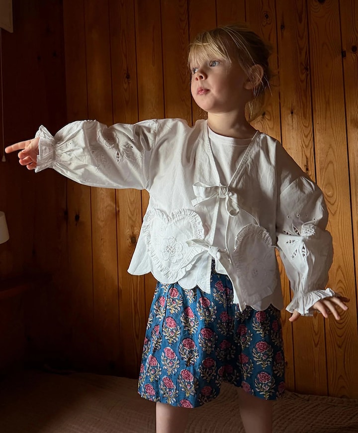 Meisjes blouse lange mouw ecru