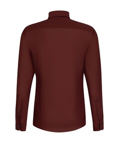 Heren overhemd lange mouw bordeaux