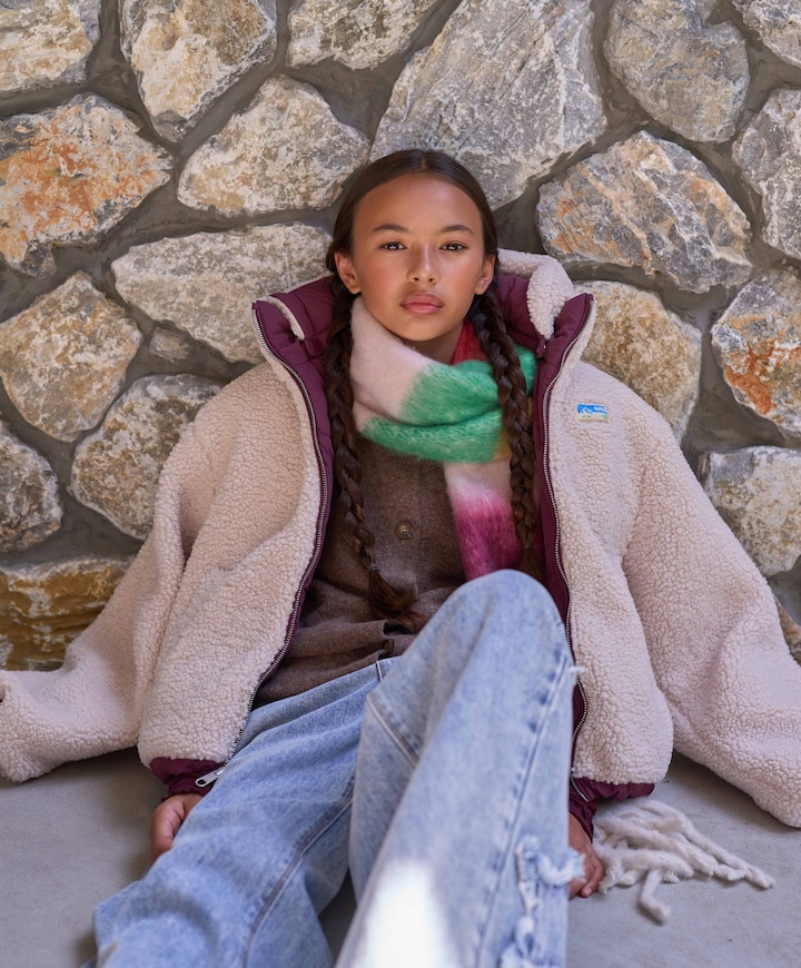 Meisjes omkeerbare jas bordeaux