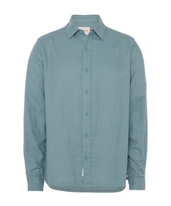 Heren overhemd lange mouw blauw