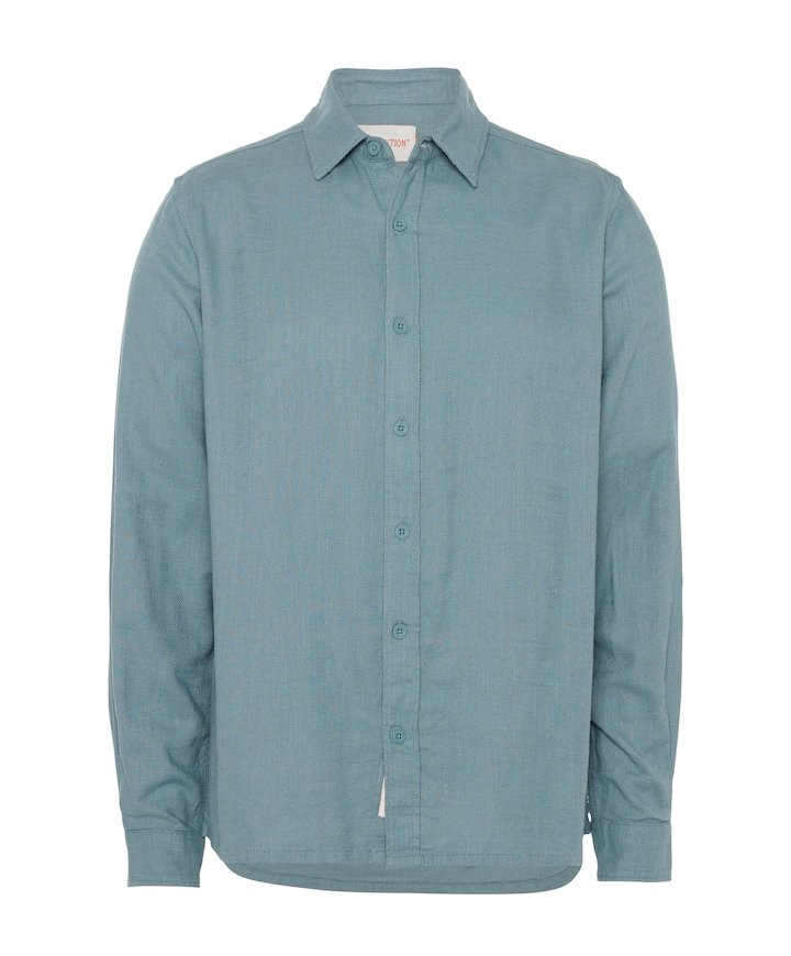Heren overhemd lange mouw blauw