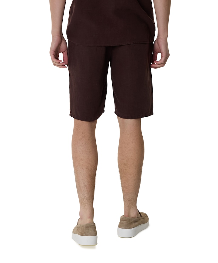 Shorts Chino With Linen, Garment Dye heren korte broek bruin