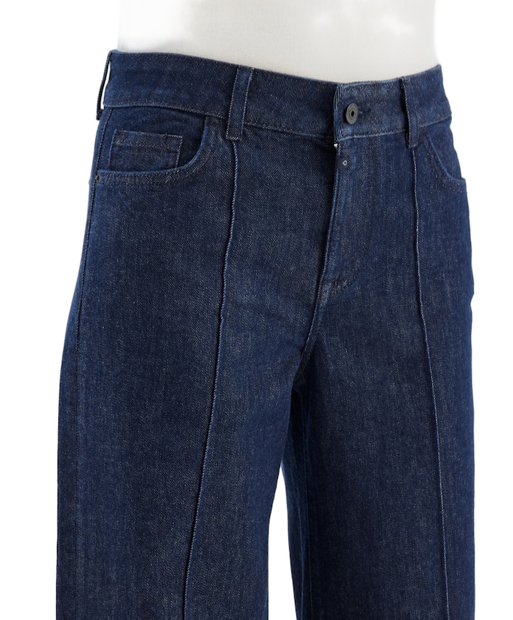 wide straight dames jeans blauw
