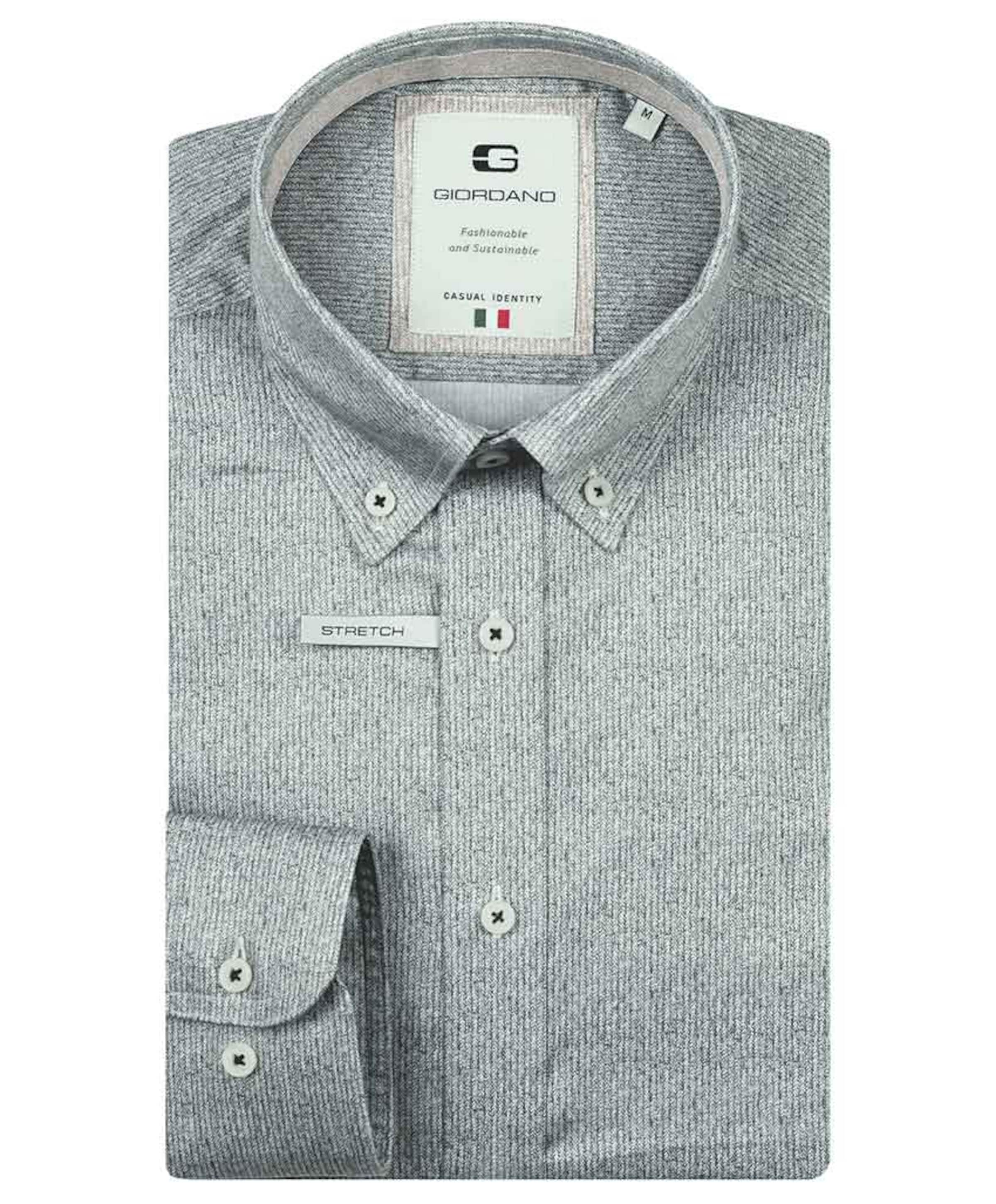 Heren overhemd lange mouw groen