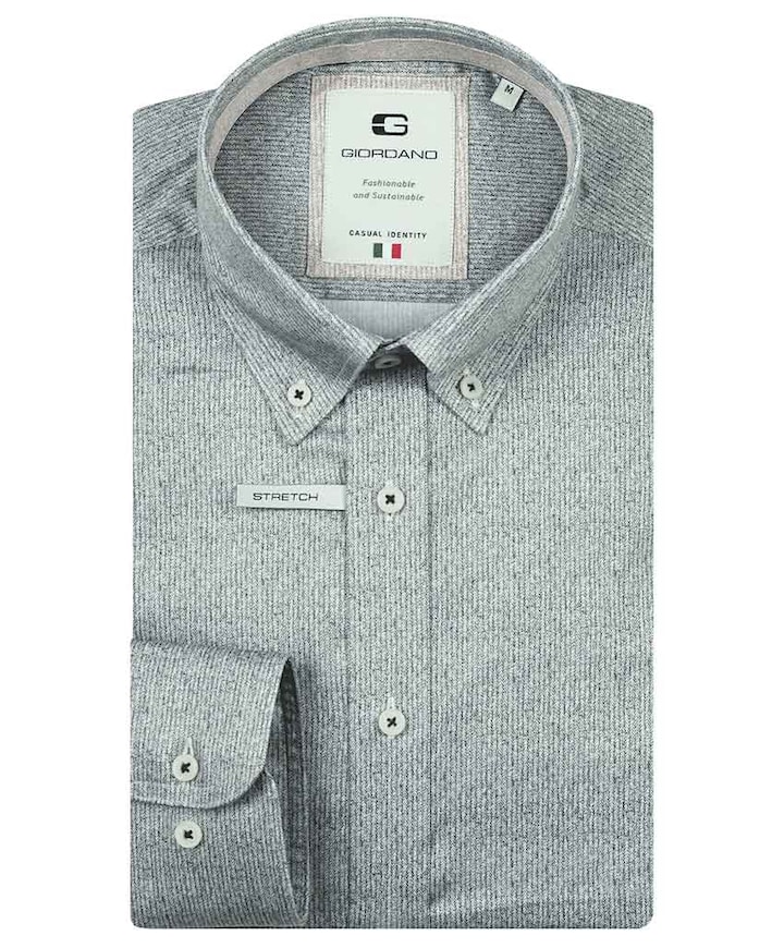 Heren overhemd lange mouw groen