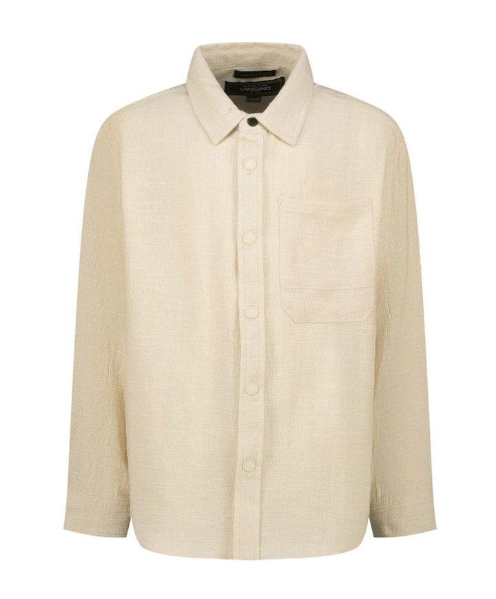 Jongens overhemd lange mouw beige