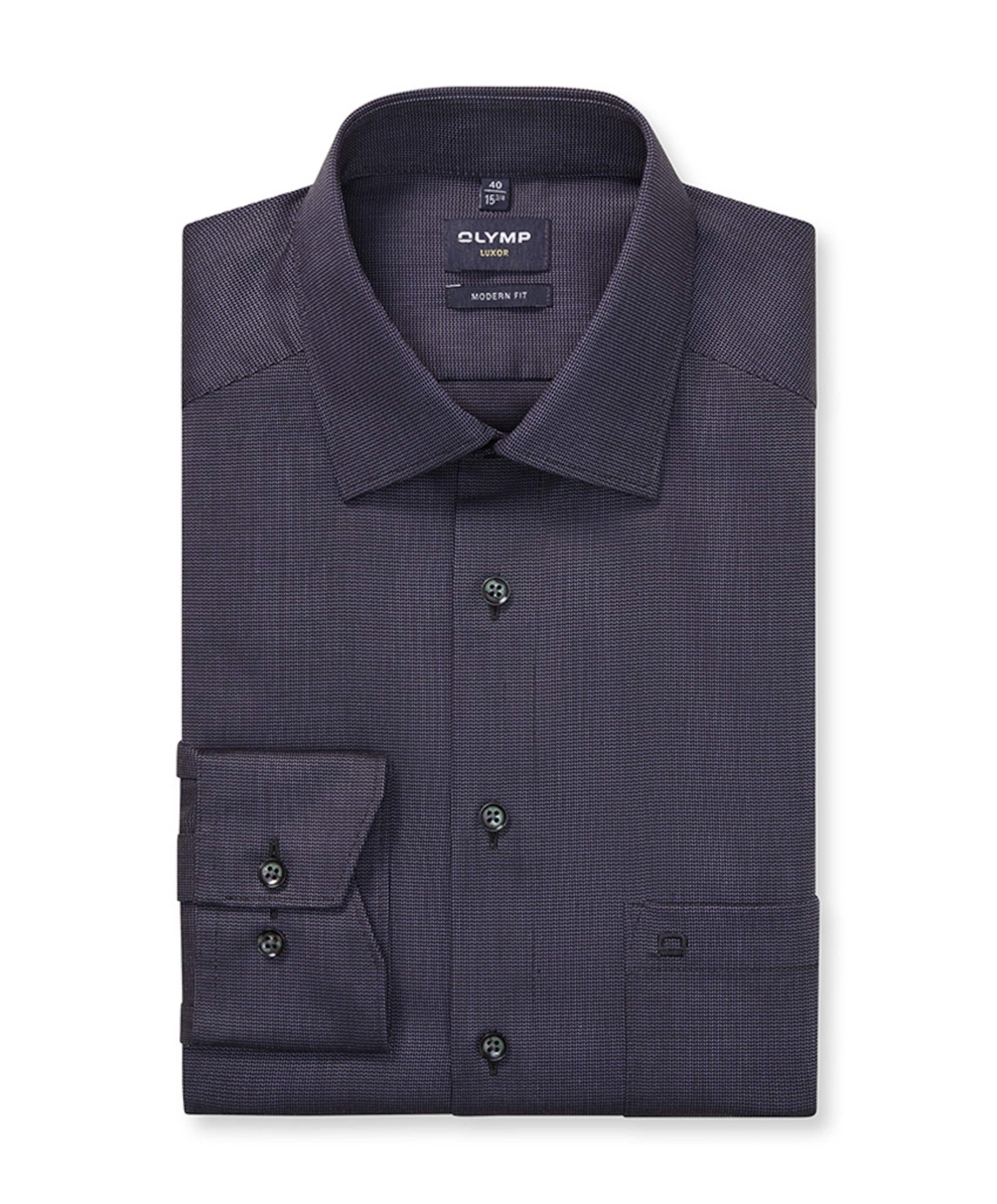 Heren overhemd lange mouw paars