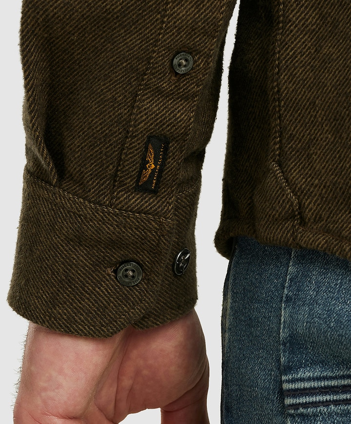 Heren overhemd lange mouw groen