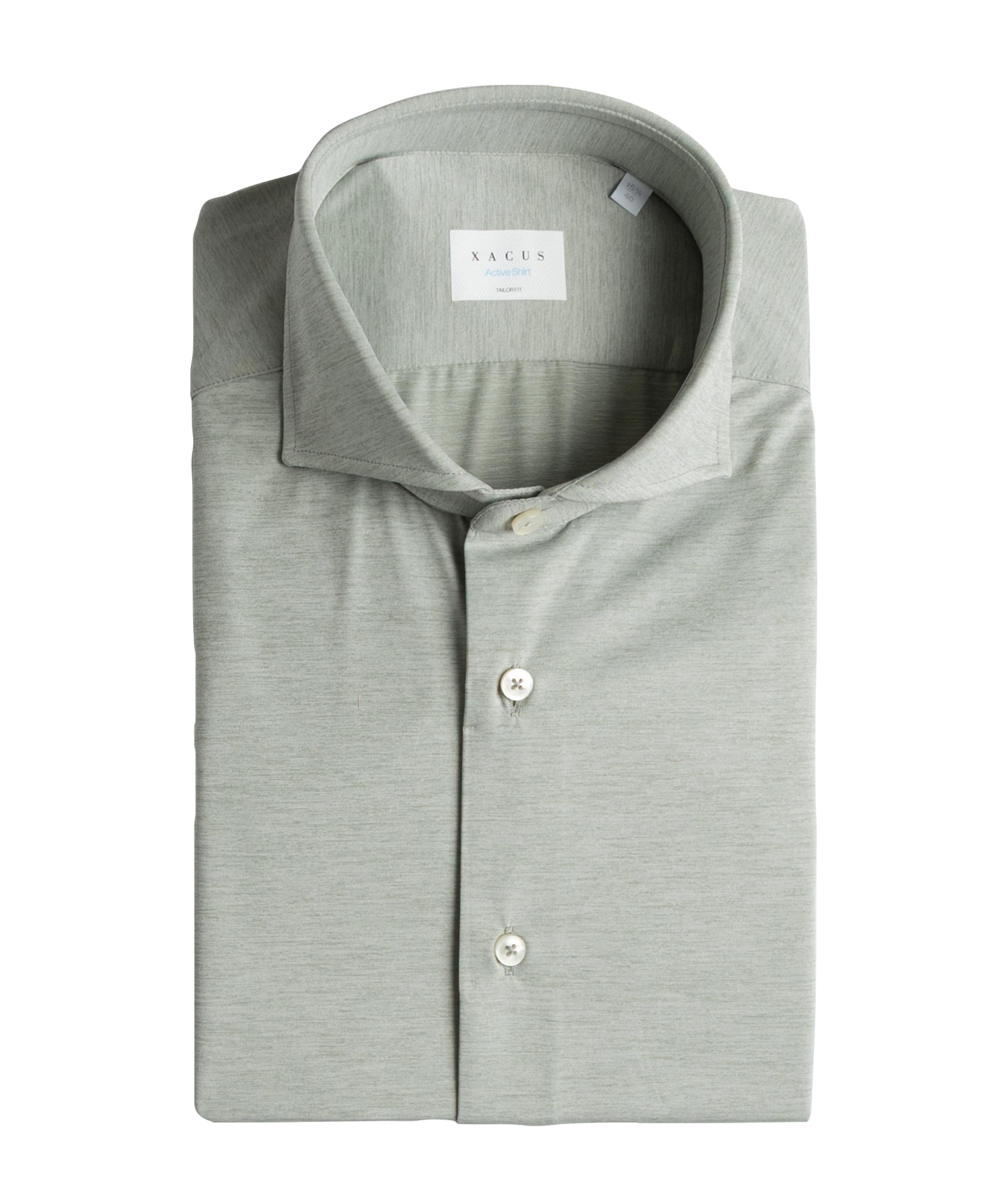 Heren overhemd lange mouw groen