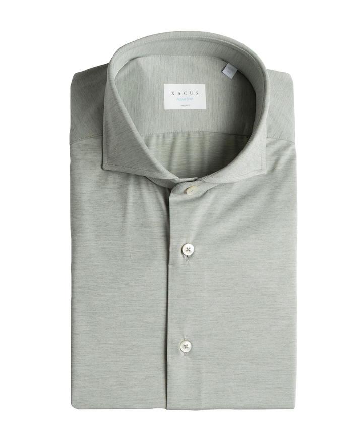 Heren overhemd lange mouw groen