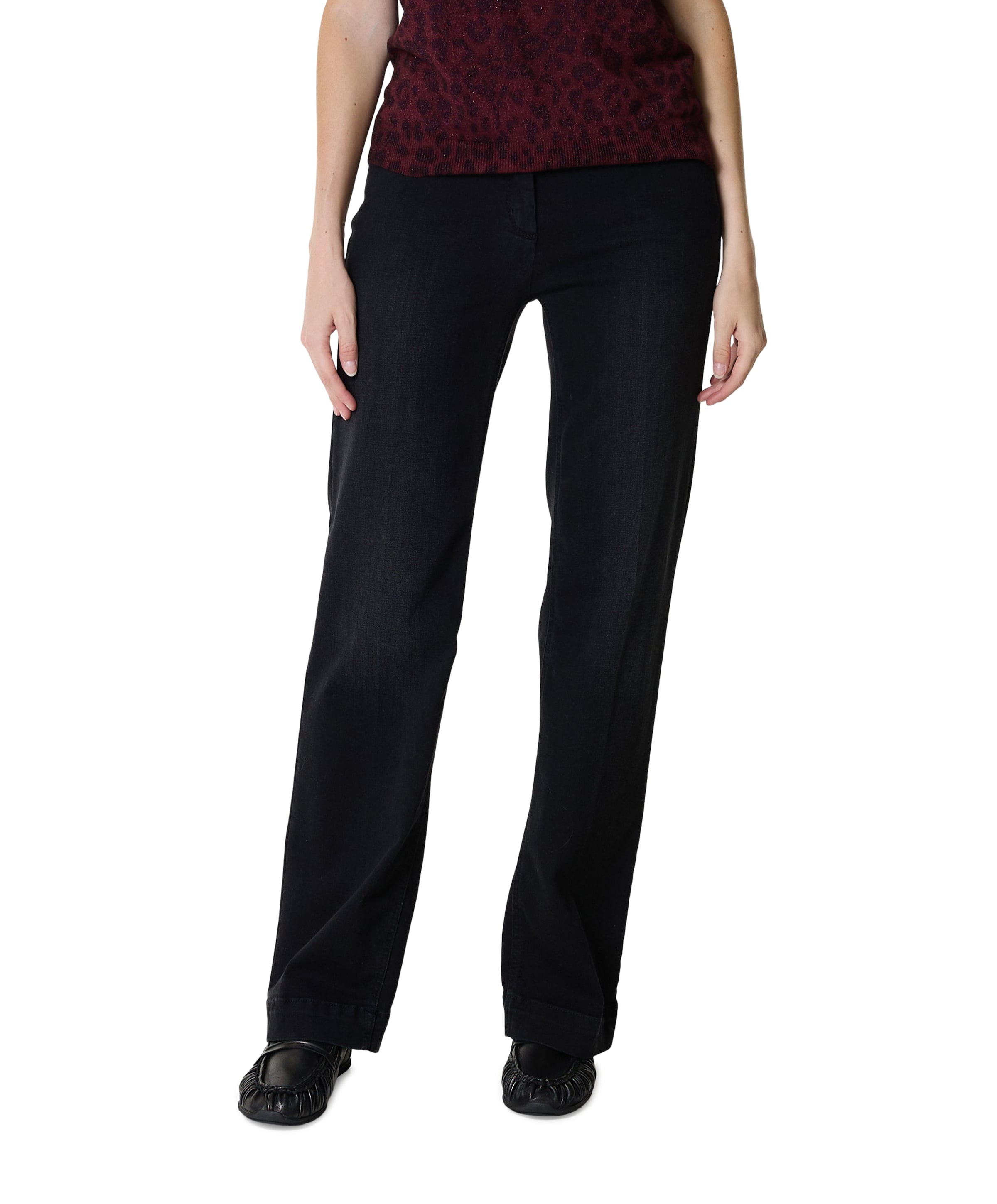 Jenny Wide dames broek zwart