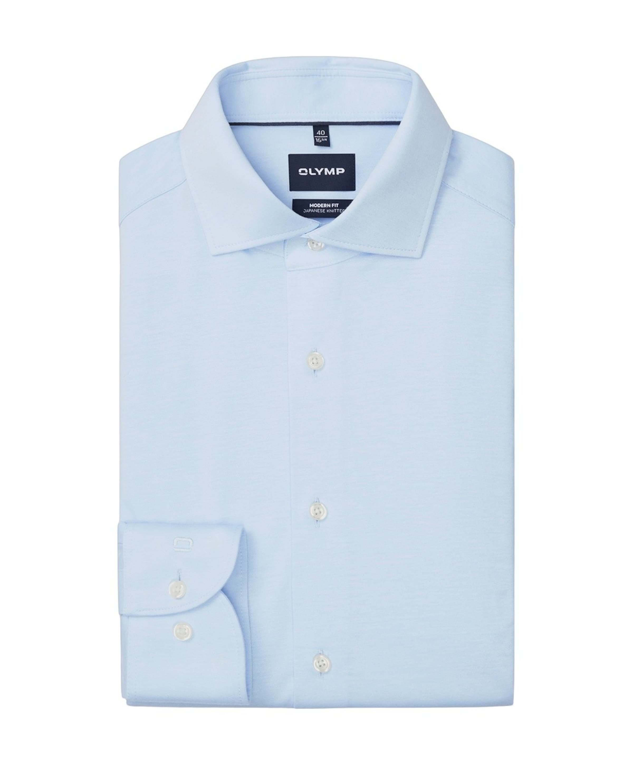 Heren overhemd lange mouw blauw