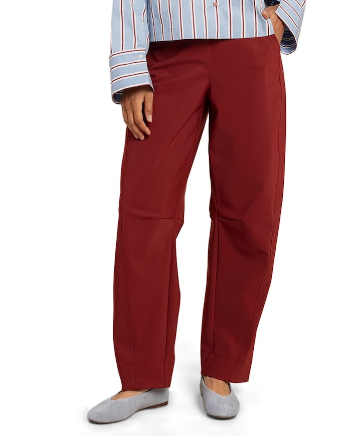 Marlis bonded barrel trousers dames broek bordeaux