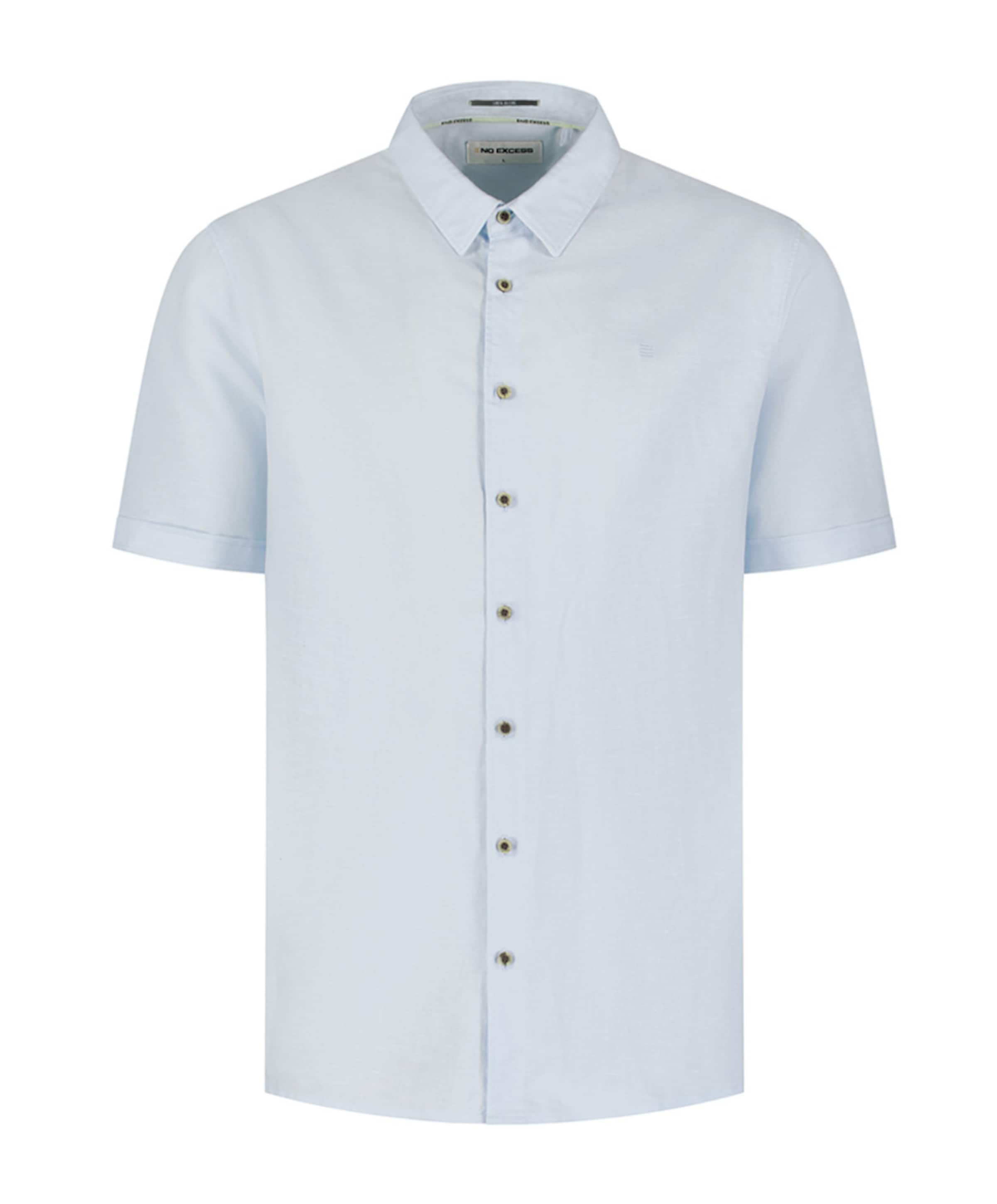 Heren overhemd korte mouw blauw