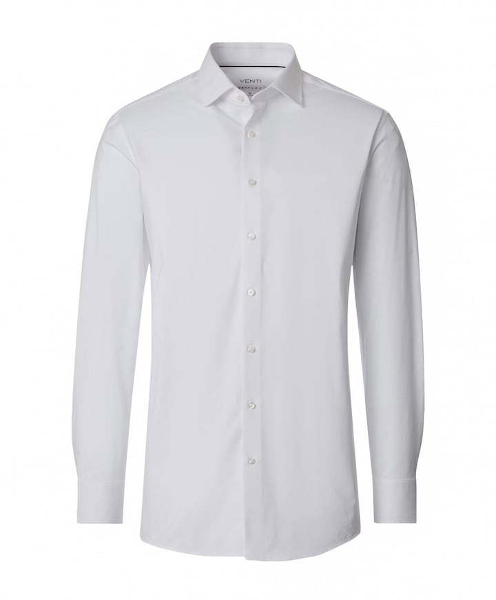 Heren overhemd lange mouw wit
