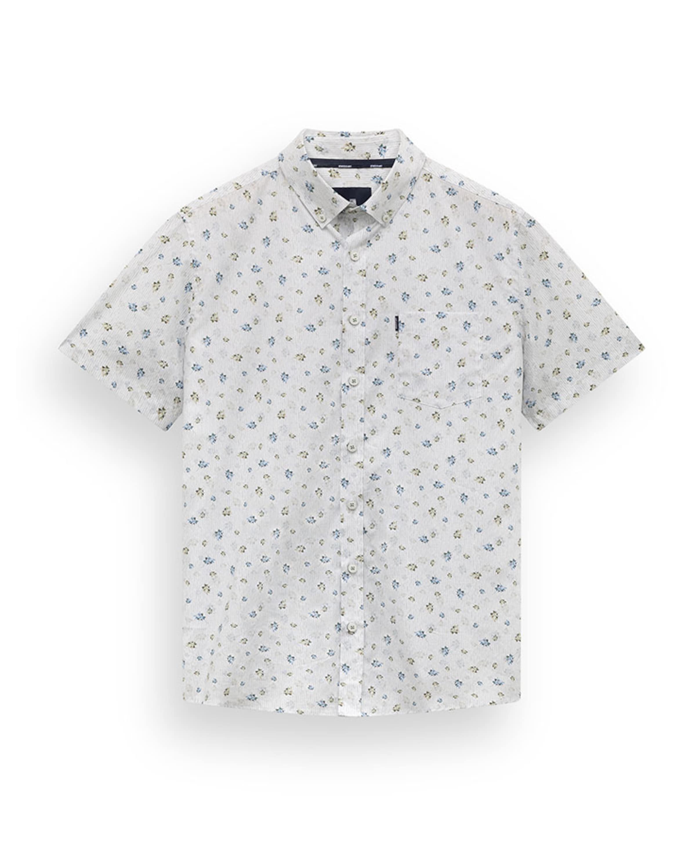 Heren overhemd korte mouw blauw