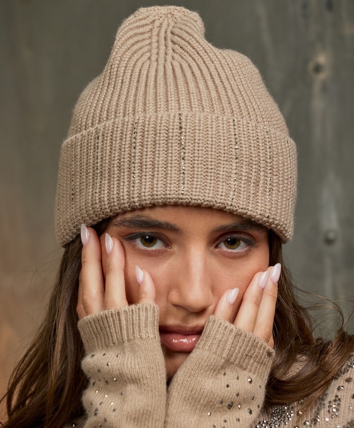 Dames muts beige
