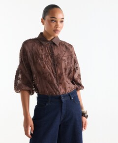 Dames blouse bruin