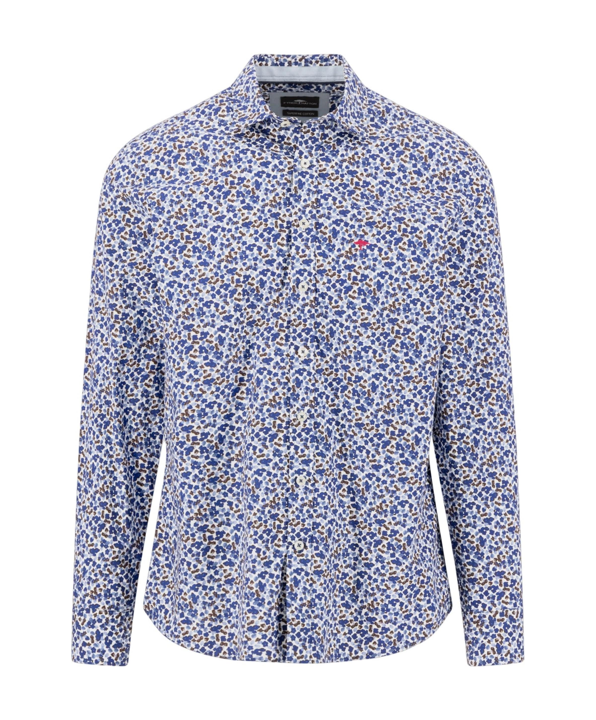 Heren overhemd lange mouw blauw
