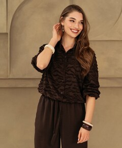 Dames blouse bruin