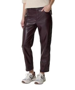 Caitlina faux leather dames broek bordeaux