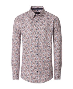 Heren overhemd lange mouw oranje