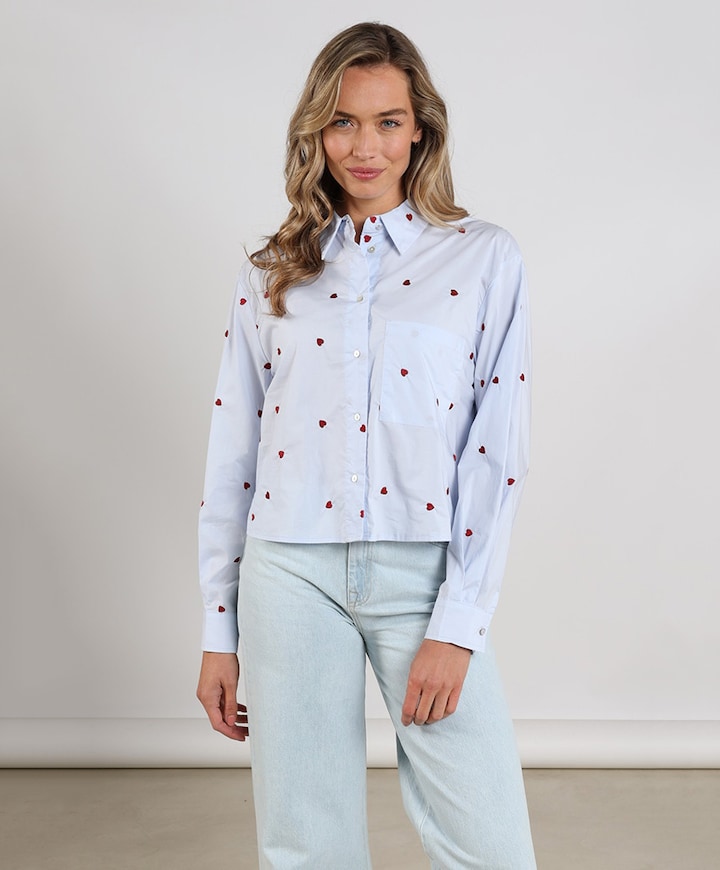 Dames blouse blauw