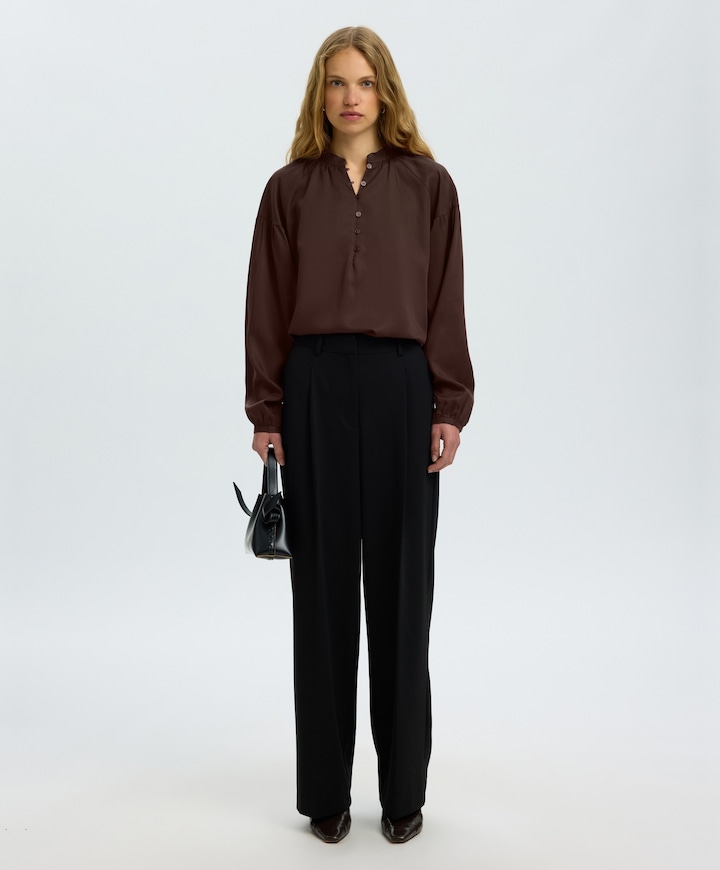 Dames blouse bruin