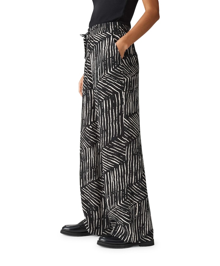 Marou palm leaves broek zwart