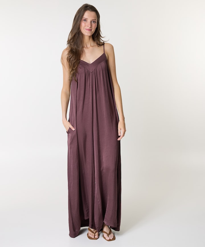Silky touch dames jumpsuit paars