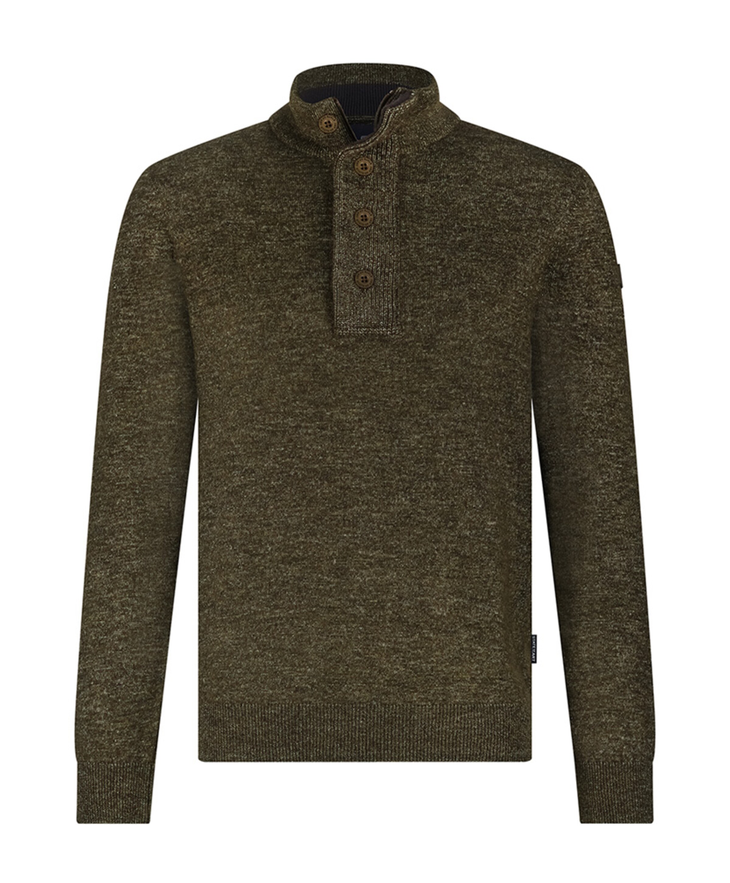 Heren trui met rits bruin