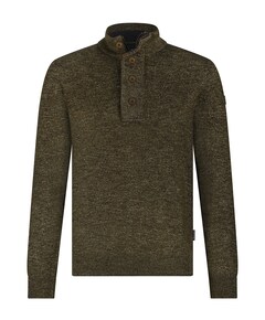 Heren trui met rits bruin