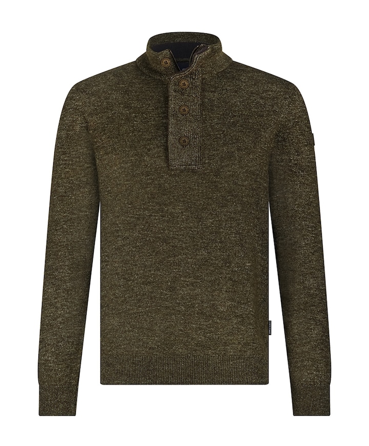 Heren trui met rits bruin