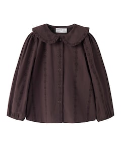Meisjes blouse lange mouw bruin