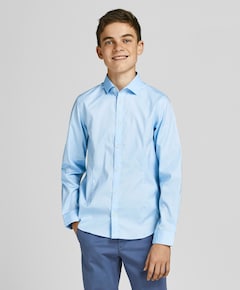 Jongens overhemd lange mouw blauw