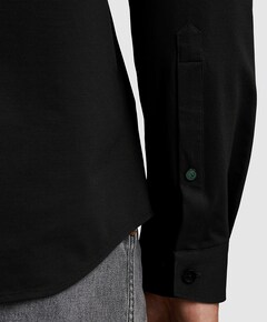 Heren overhemd lange mouw zwart