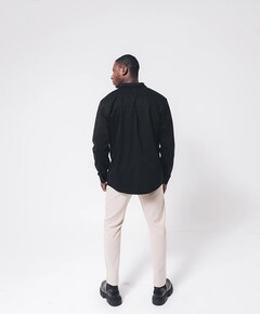 Heren overhemd lange mouw zwart