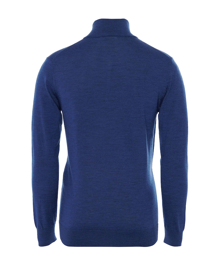 Heren trui met rits blauw