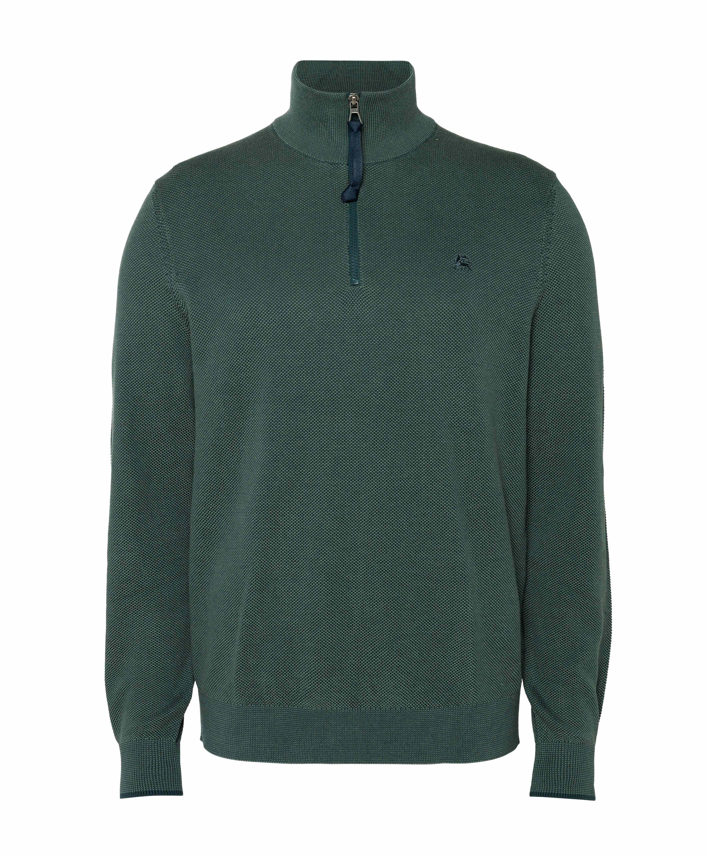 Heren trui met rits groen