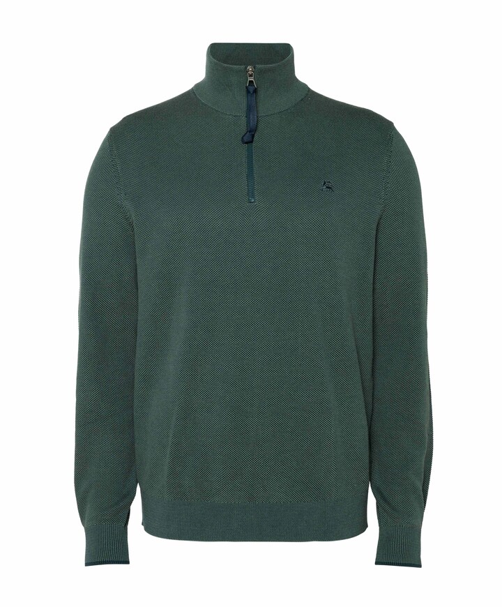 Heren trui met rits groen