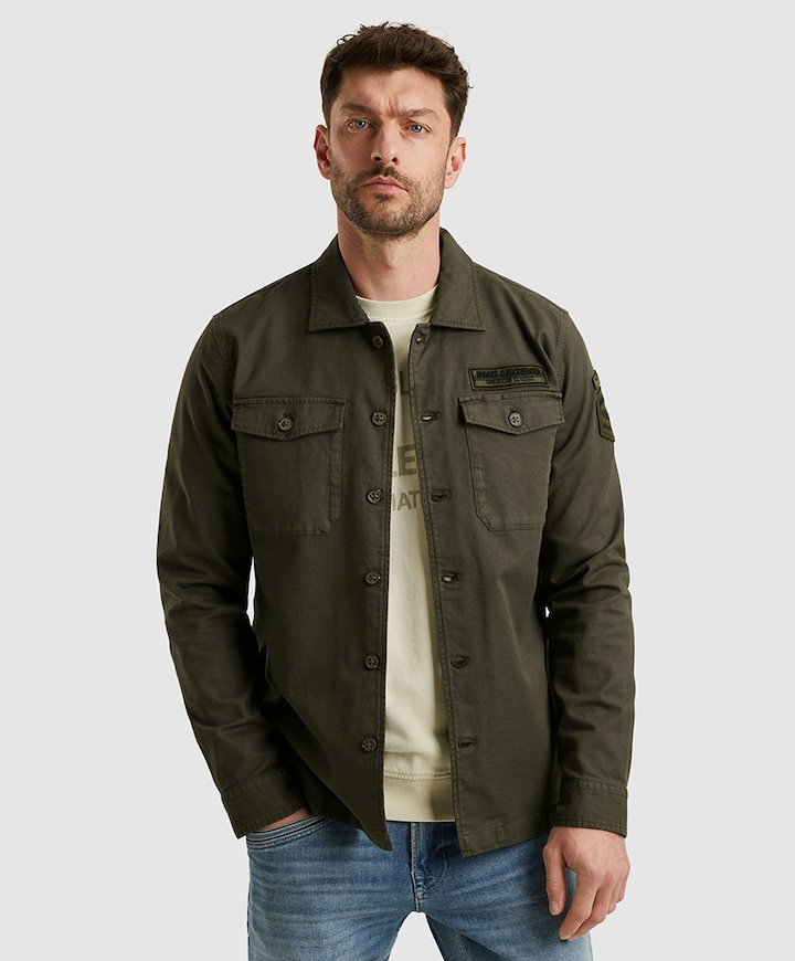 Heren overhemd lange mouw grijs