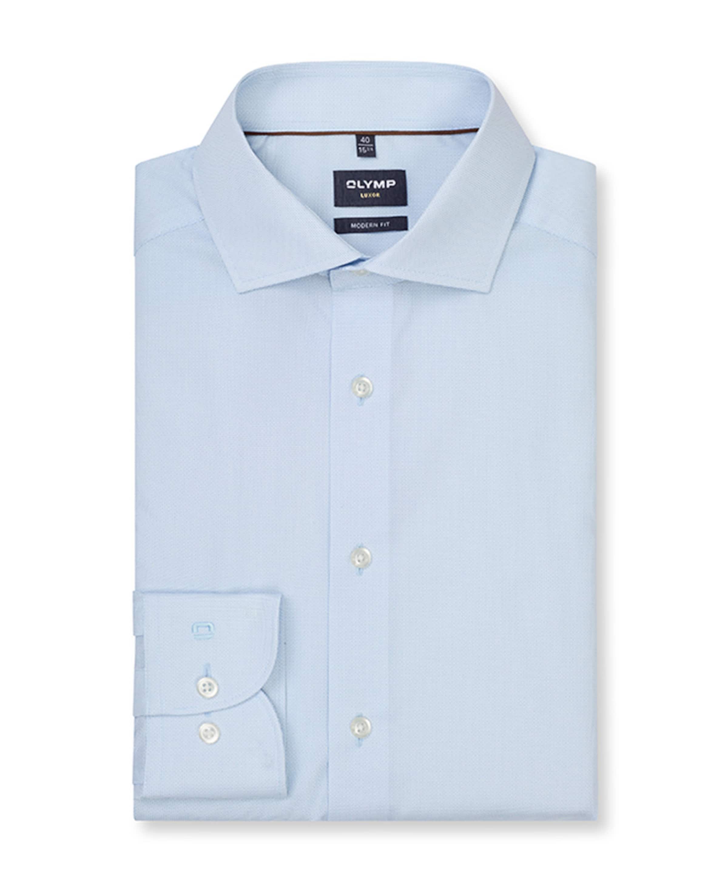 Heren overhemd lange mouw blauw