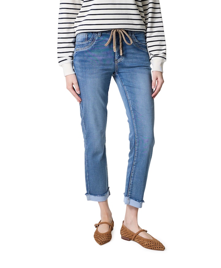 Turn-up dames jeans blauw