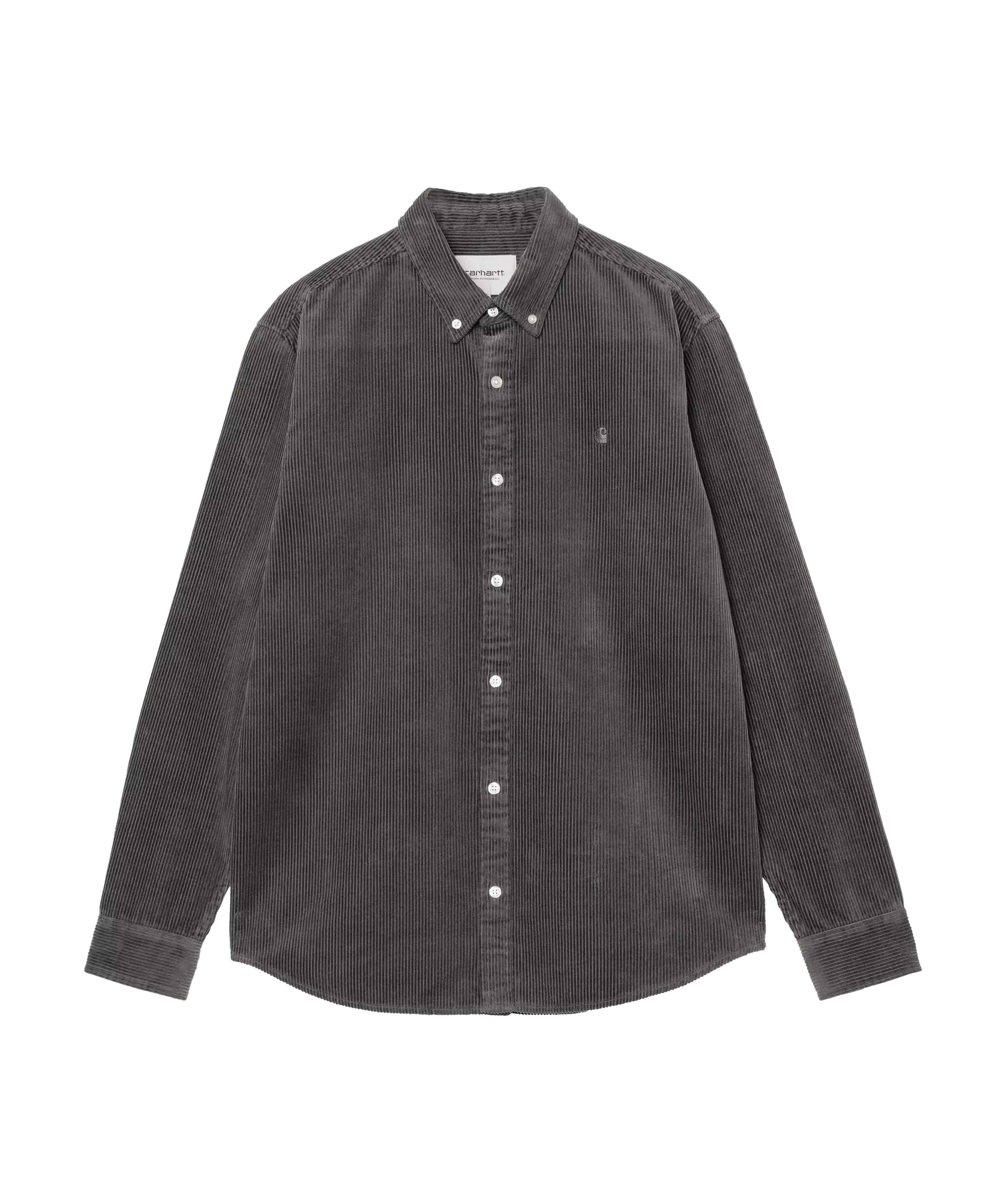 Heren overhemd lange mouw grijs