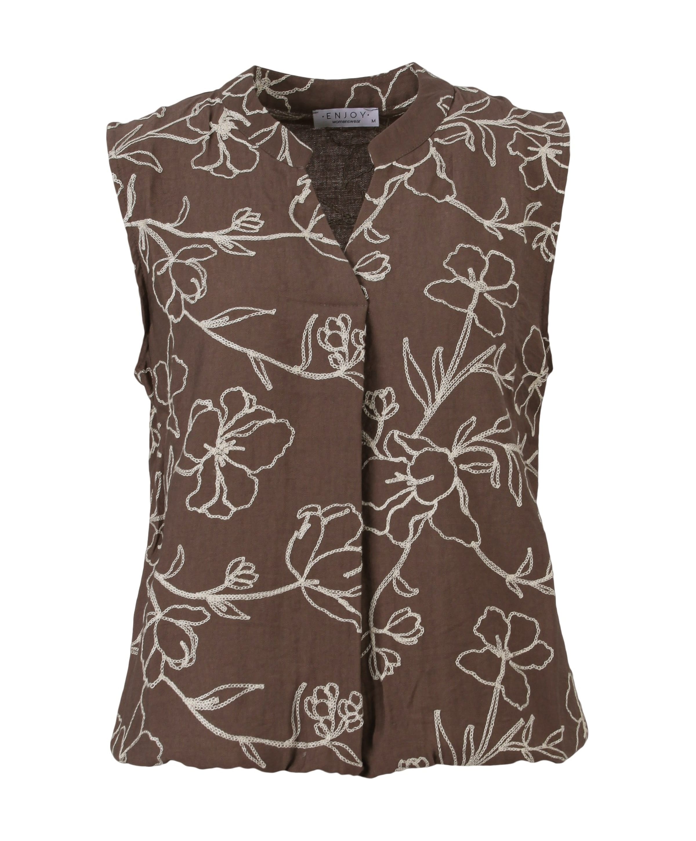 Dames top bruin