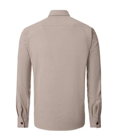 Heren overhemd lange mouw beige