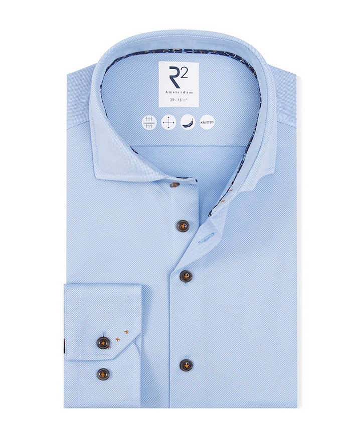 Overhemd lange mouw blauw