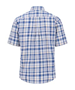 Heren overhemd korte mouw blauw