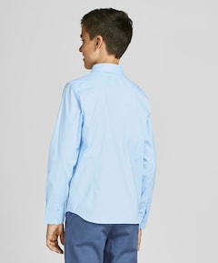 Jongens overhemd lange mouw blauw