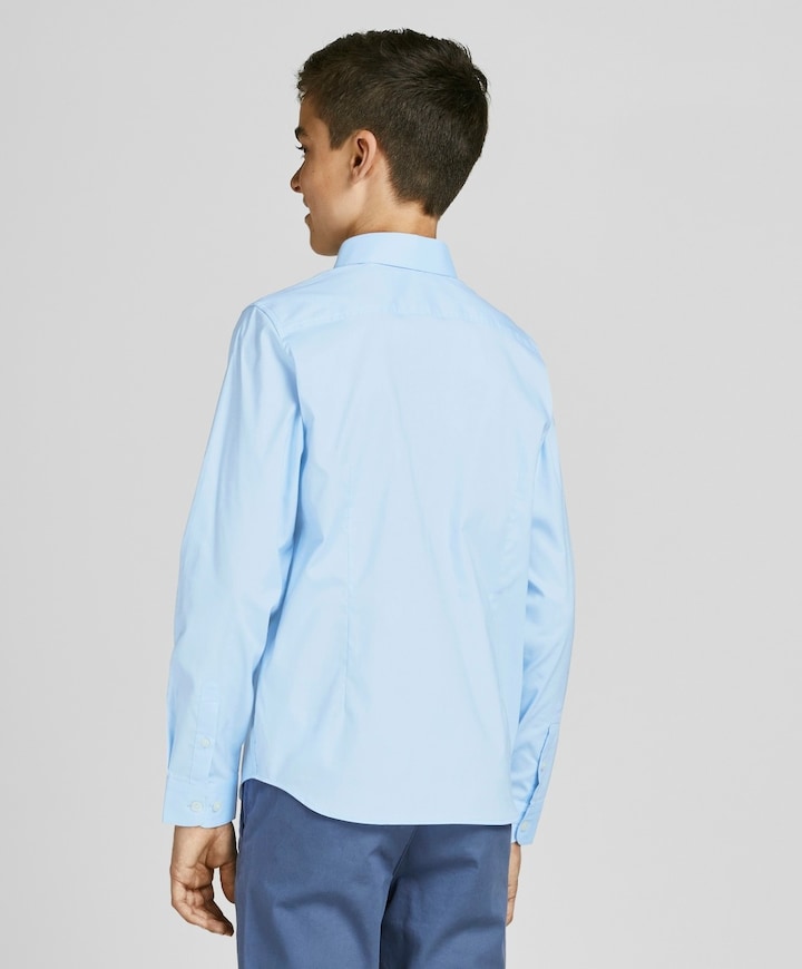 Jongens overhemd lange mouw blauw